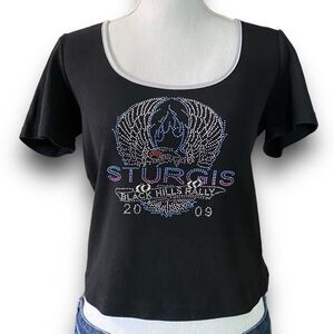 Biker Design Ladies Collection Sturgis Black Hills Rally 2009 Black T-Shirt Size